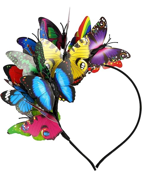 Coucoland Butterfly Fascinator Hat Monarch Butterfly Headband Crown Tea Party Halloween Costume Headpiece