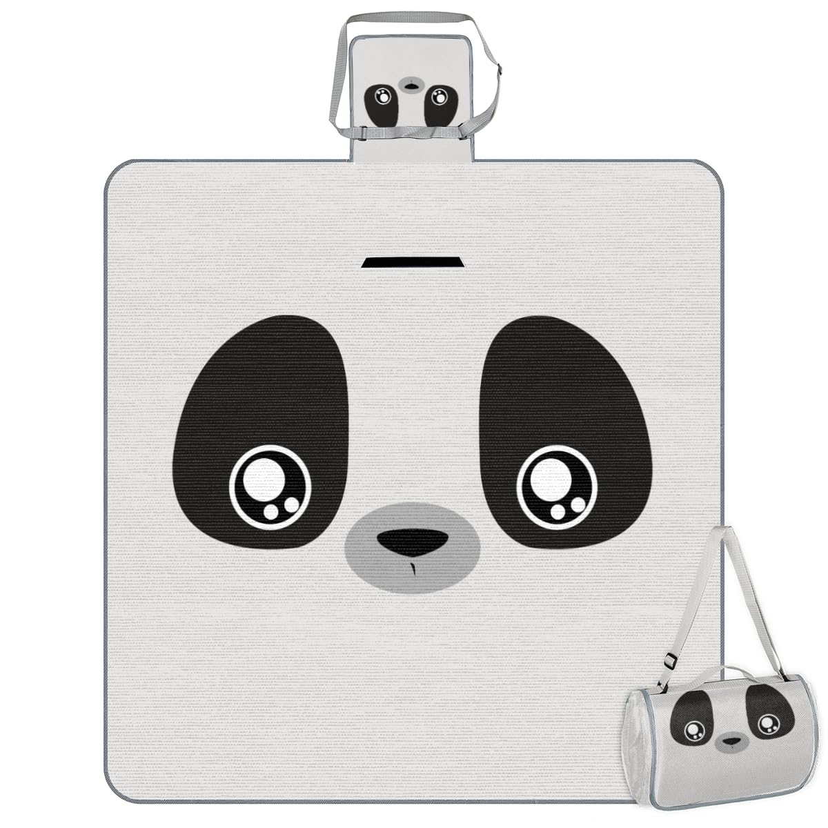 Shimoshe Picnic Blankets 57”x 59”, Animal Panda Face Waterproof Sandproof Picnic Mat Lightweight Foldable Beach Blanket for Camping Park Grass Beach Outdoor Blanket