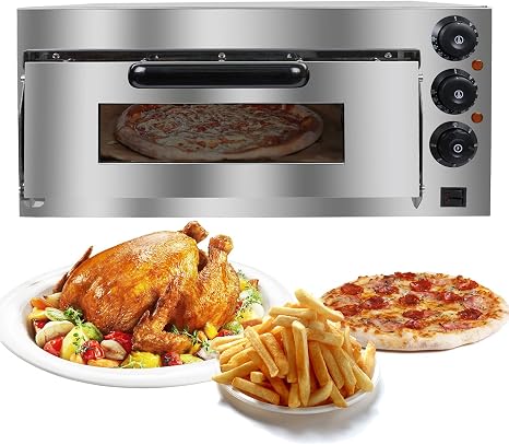 Amazon.com: Shikha Horno de pizza comercial de 16 pulgadas, horno de pizza  eléctrica para encimera y aperitivos, 2000 W, 110 V, multiusos, tostadora  para hornear, 20 L, capacidad de acero inoxidable para