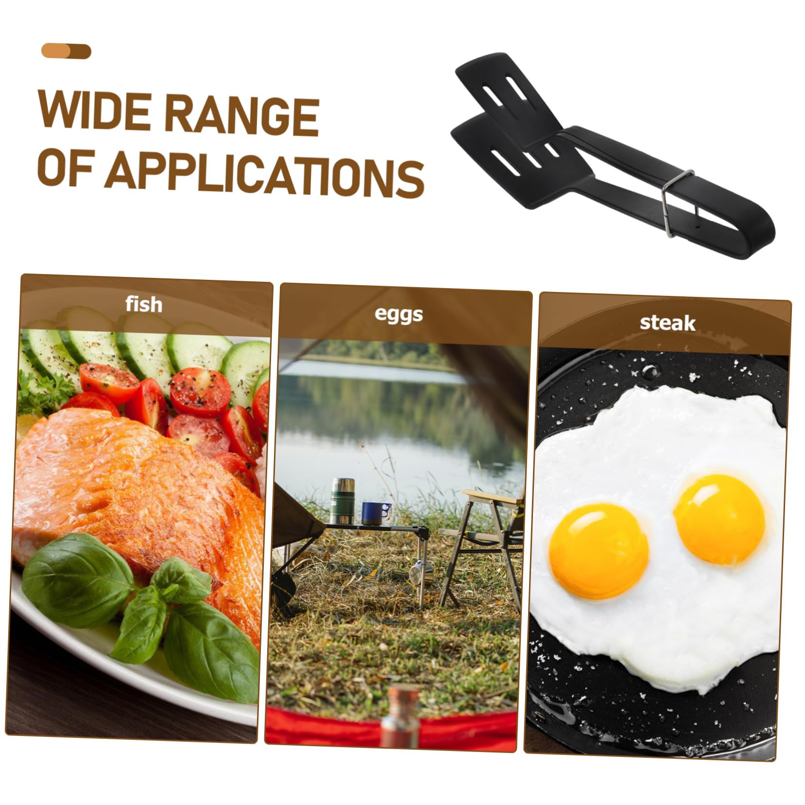 BESTonZON 2stücke Silicone Kitchen Clamp Multifunktionale Bbq Zange Und Pfannenwender Lebensmittelechtem Für Steak Fisch Und Eier Hitzebeständig Antihaft
