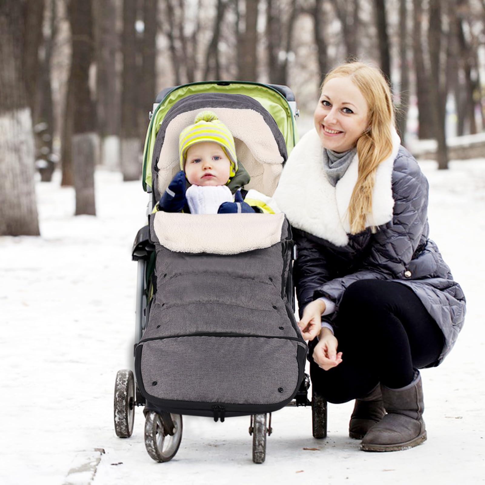 Sacco Passeggino Invernale Universale,110cm Lunghezza,Impermeabile