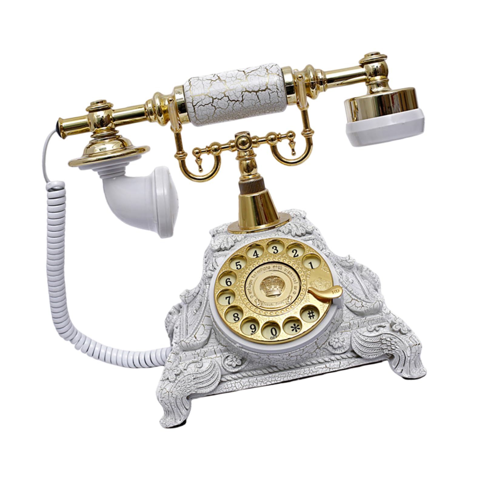 Elnwnnkc Old Fashioned Rotary Dials Desk Telephone Model Collectible Antique Resins Landline Phone Replicas for Table Bookshelves Antique Telephone Replicas Ornament Decorative Sculpture