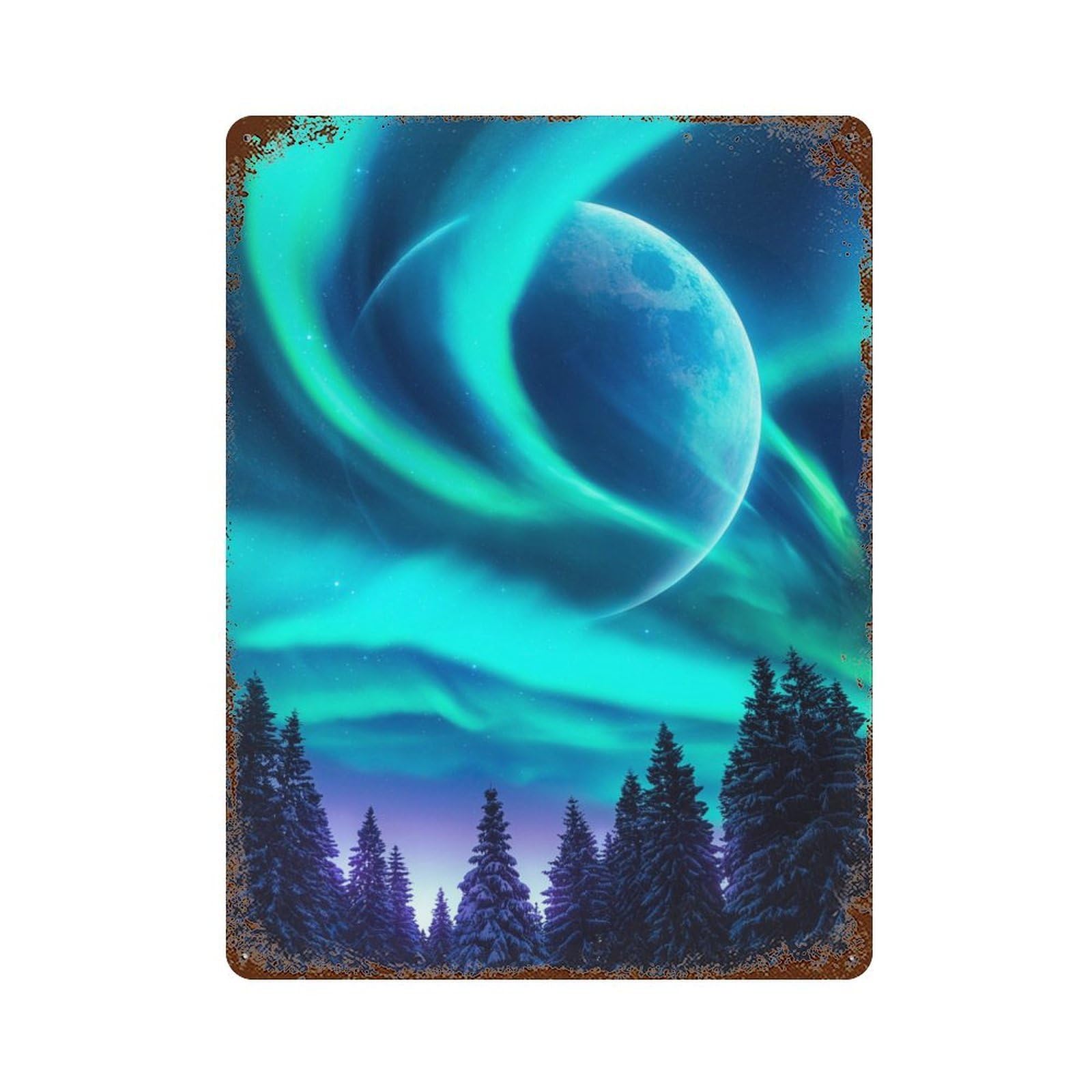 Aurora Decorative Tin Sign 15.7"x11.8", for Bistro, Counter And Cafe Decor, Novelty Wall Decor