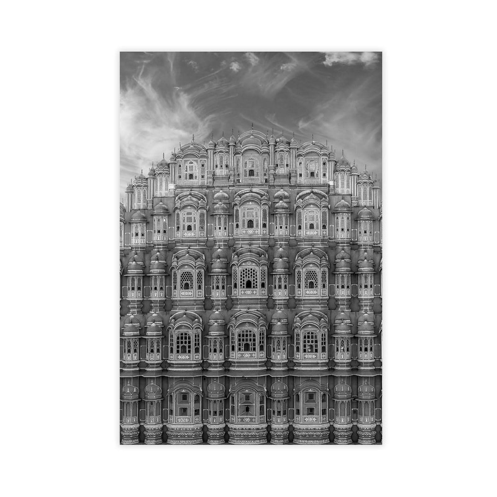Flamint Unframe Old Palace Facade Hawa Mahal Jaipur India Canvas Poster Bedroom Decor Landscape Office Room Decor Gift 16" L X 24" W