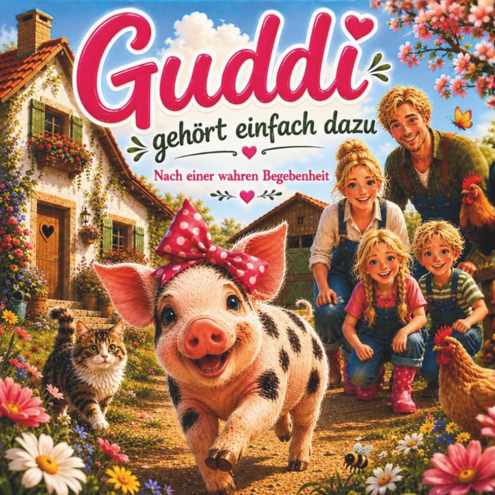 Guddi gehört einfach dazu: Eine herzerwärmende Bilderbuchgeschichte nach einer wahren Begebenheit über Freundschaft, Familie und ein kleines Ferkel ... zum Vorlesen, Ausmalen und Liebhaben.)