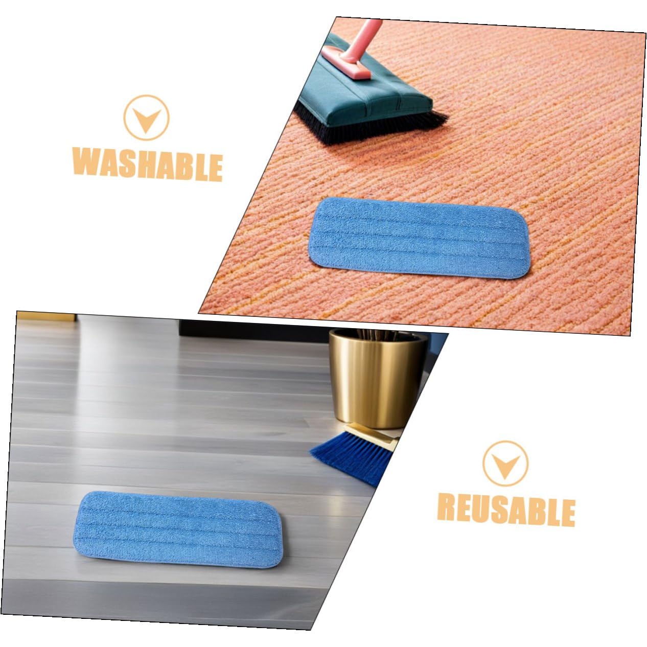10 Pezzi Panni Riutilizzabili in Microfibra Panni Lavabili Per Pulizia Di Pavimenti Superfici Dure Ricarica Per Mop Spray
