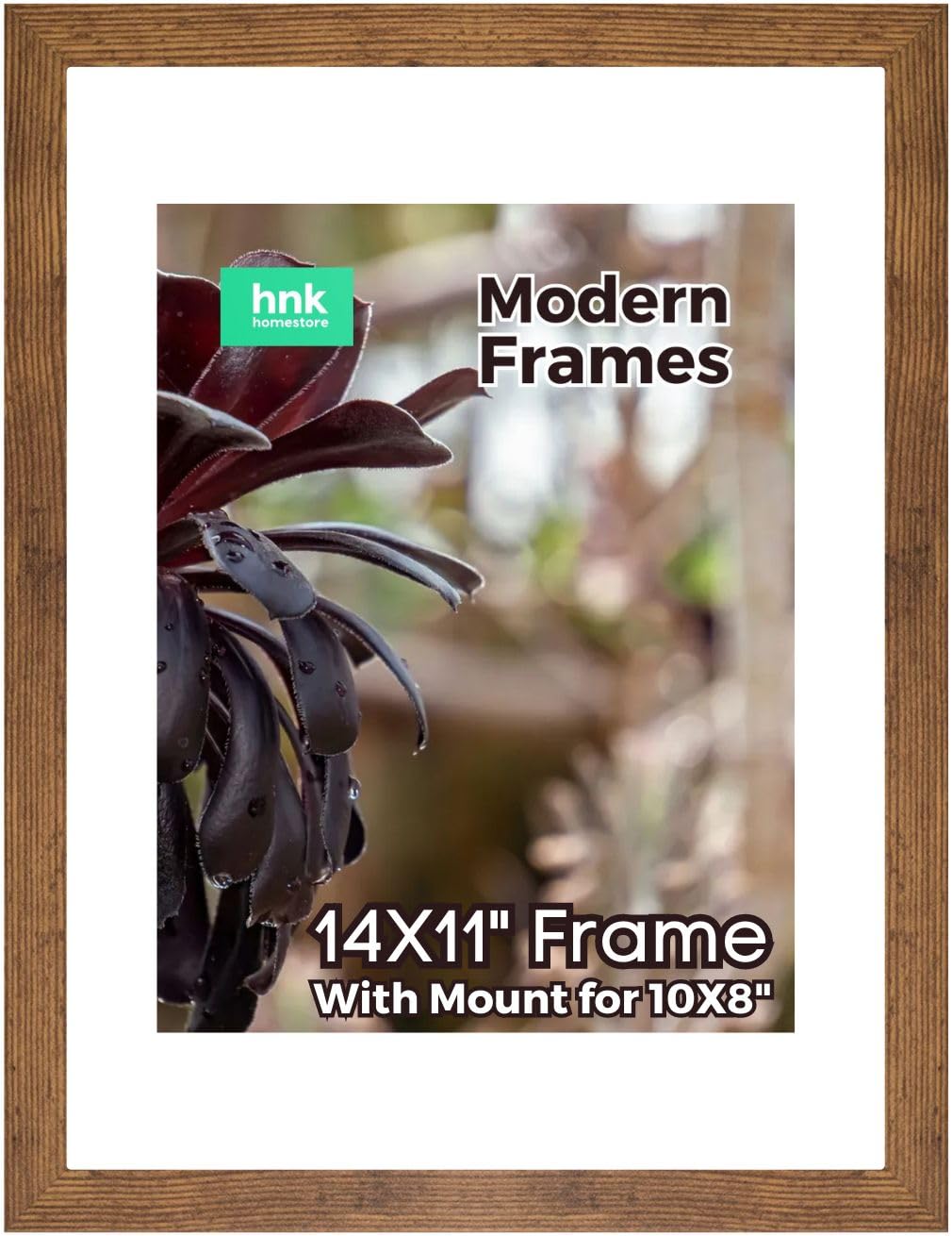 RUSTIC Picture Photo Frame Size 14 X 11 inch, 35.56 X 27.94cm, 356 X 279mm with White mount for Image, Photo, Artwork, or Print Size 10 X 8 inches, 25 X 20cm, 250 X 200mm [RUSTIC Photo Frame] — image 1