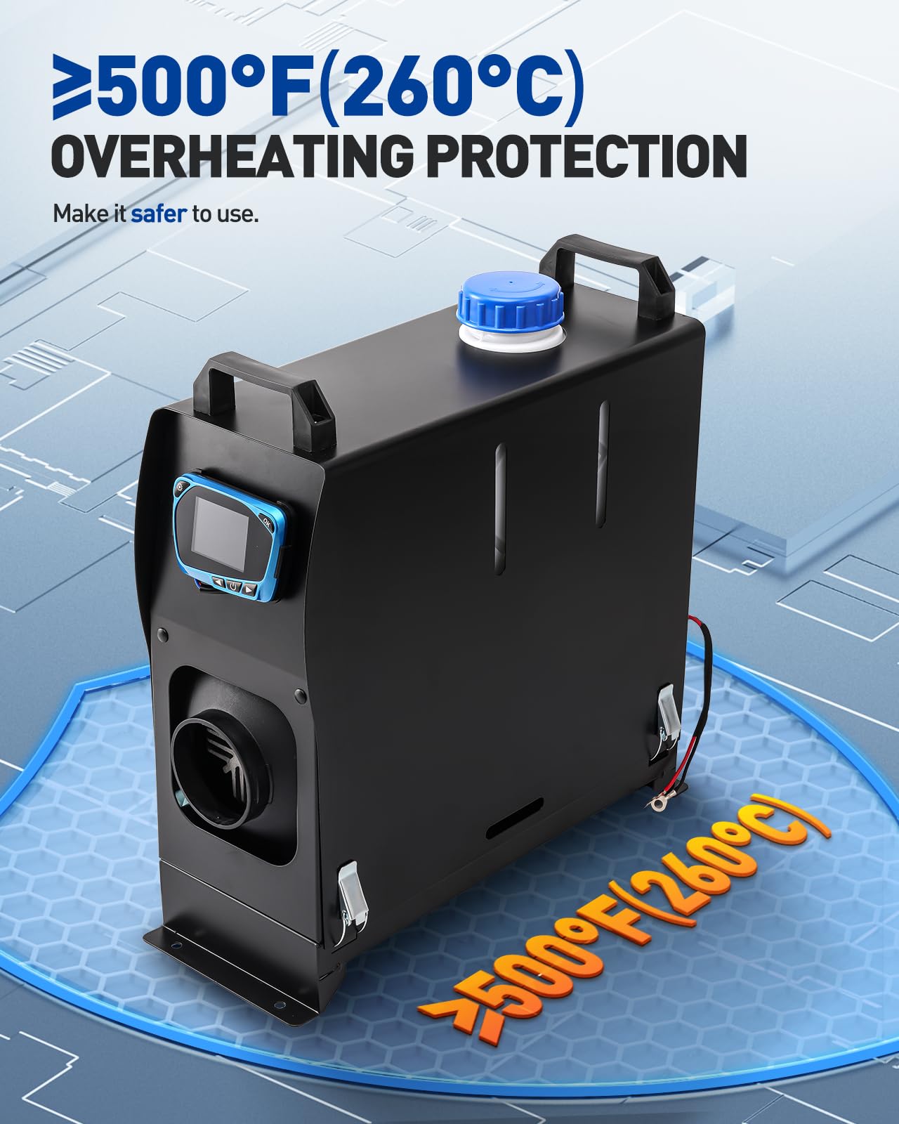 12V 5KW Air Diesel Heater, zestaw ogrzewania postojowego z tłumikiem LCD Remote Control, Night Integrated Diesel Heating Cichy do samochodów, przyczep kempingowych, ciężarówek, łodzi, autobusów, kam