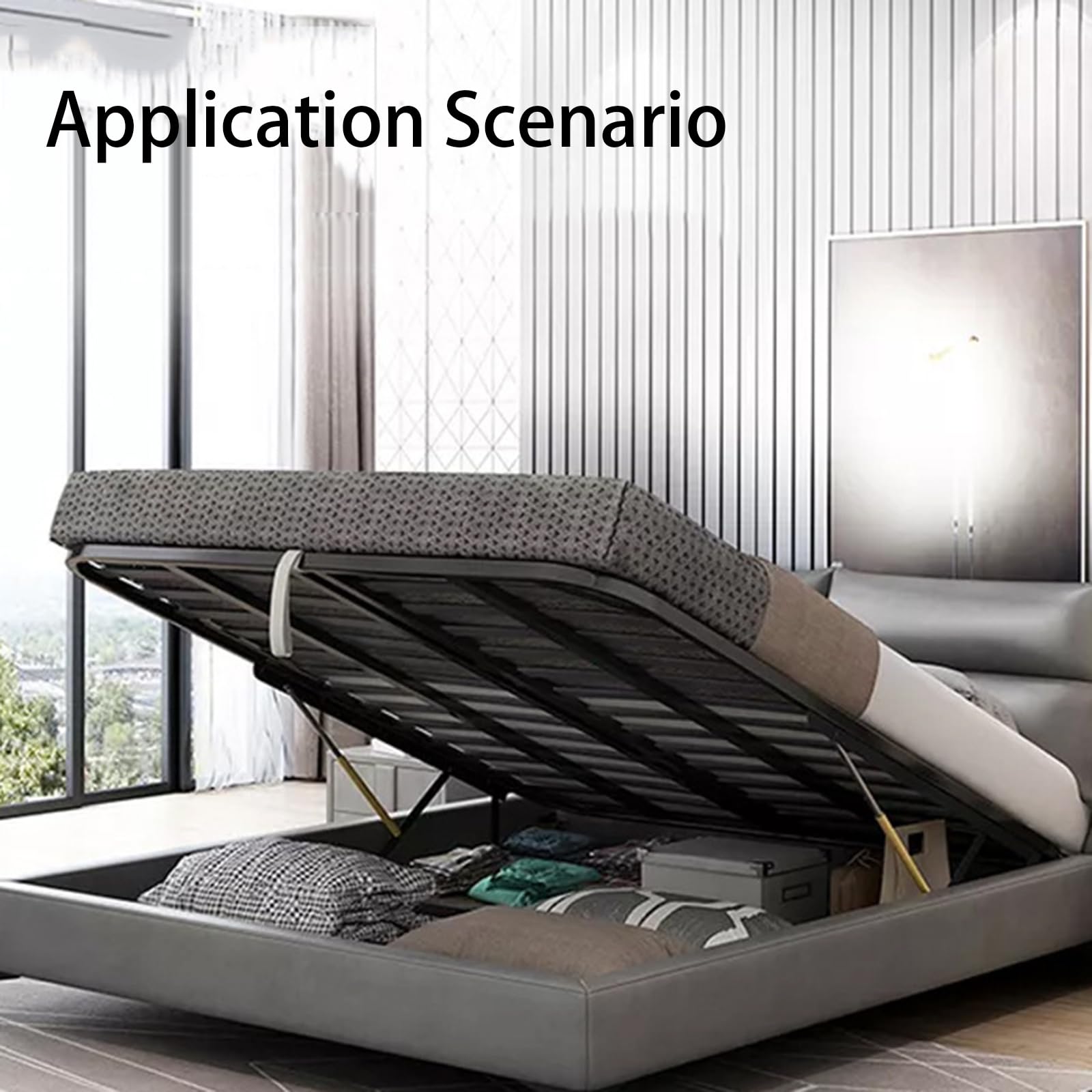 Kit con meccanismo di sollevamento idraulico per letti, cerniera di sollevamento pneumatica, connessione stabile, apertura e chiusura fluide, adatto per scatole portaoggetti, tatami, divani, letti