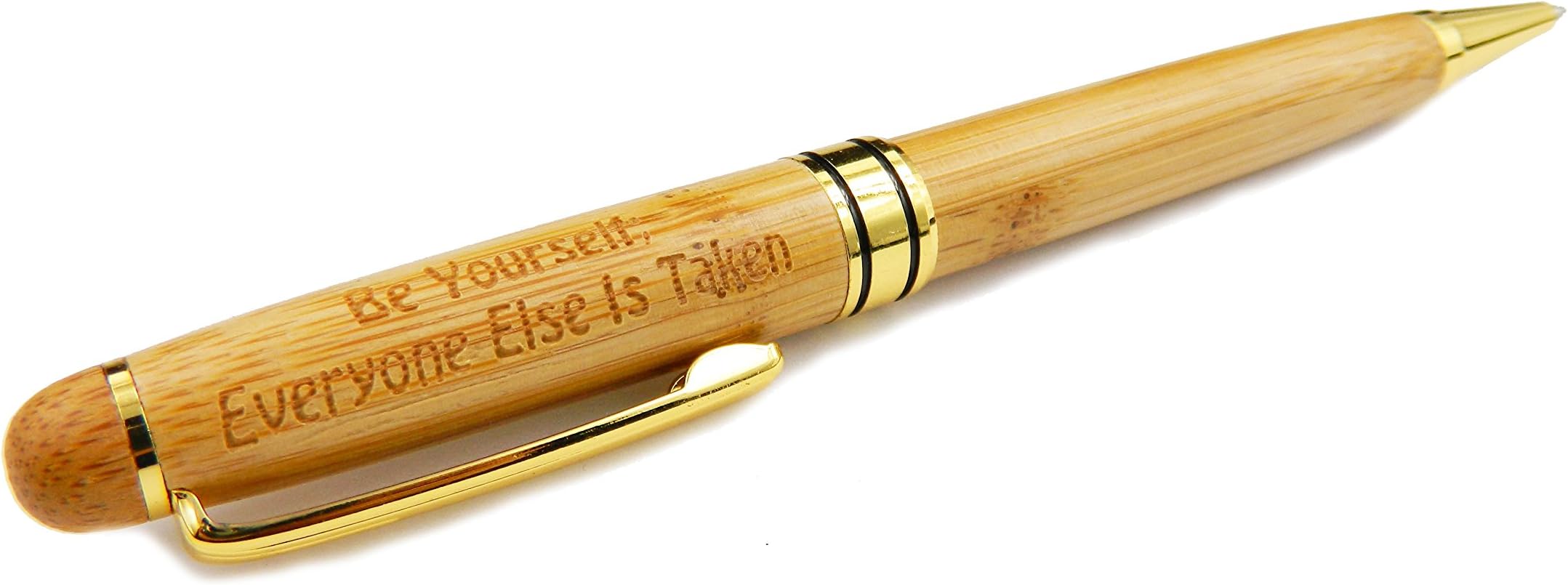 Engraved Bamboo Gift Pen Be Yourself Message