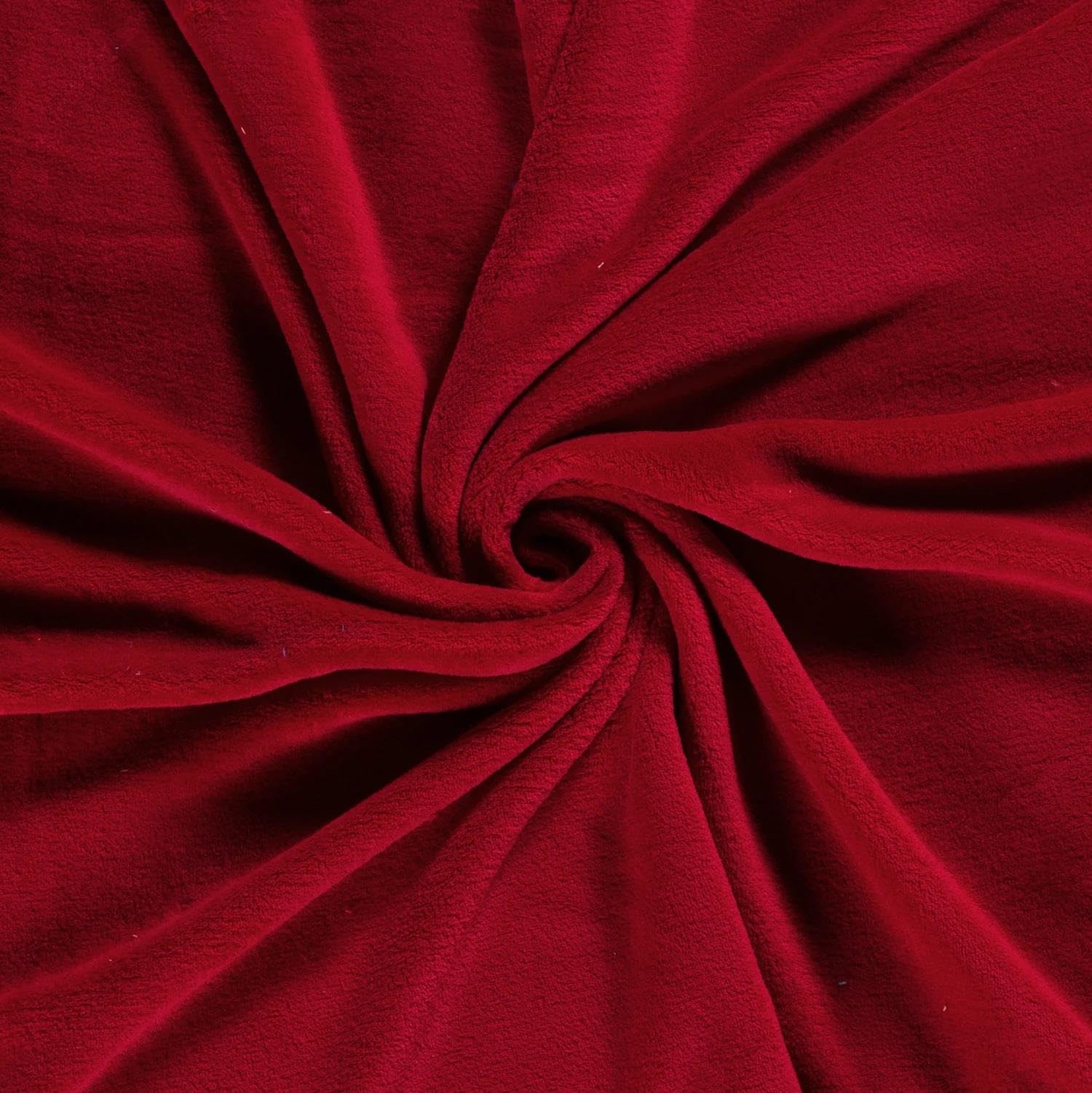 Crs Fur Fabrics Red Double Sided Coral Cuddle Fleece Fabric Material 1Mtr