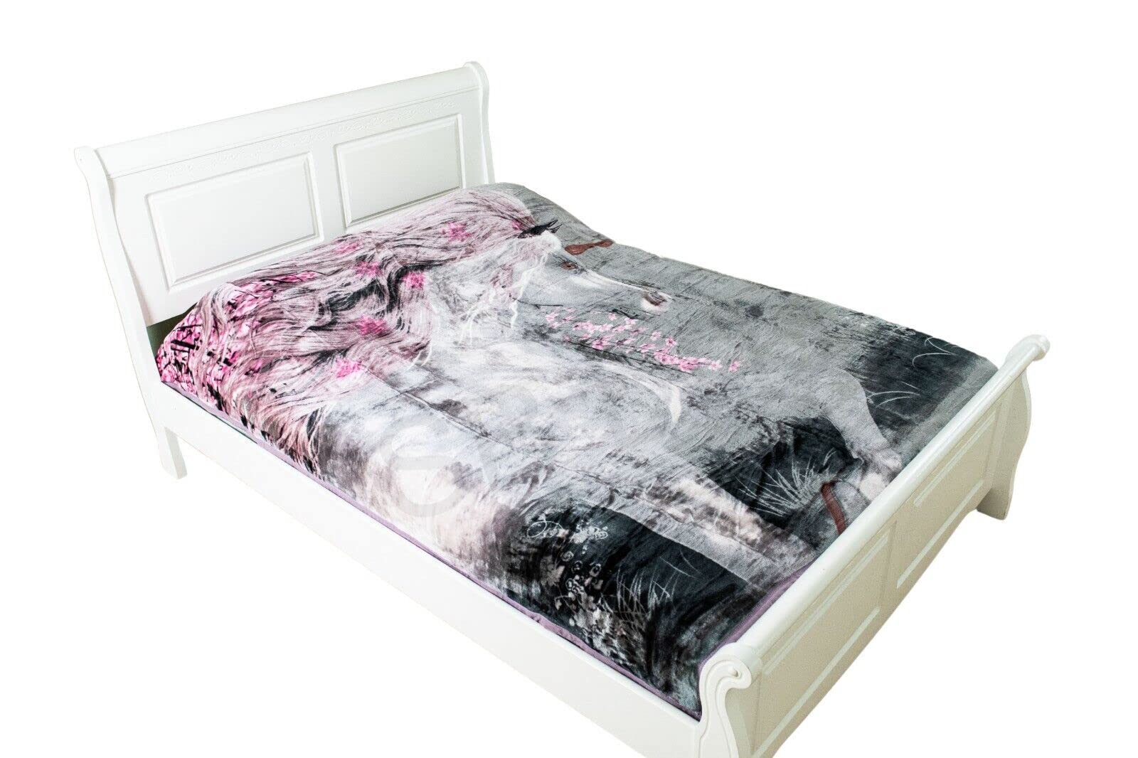Animal Pattern Luxury Faux Fur Throw Blanket Ultra Soft Plush Warm Blanket for Sofa, Bed & Home Décor, Cozy, Fluffy, and Stylish Winter Blanket (Unicorn King 200x240)
