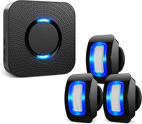 Miniatura 10 de Sensor de movimiento inalámbrico con luz LED, detector de movimiento, timbres de alarma, sensor de puerta con rango de 500 pies, sistema de monitor