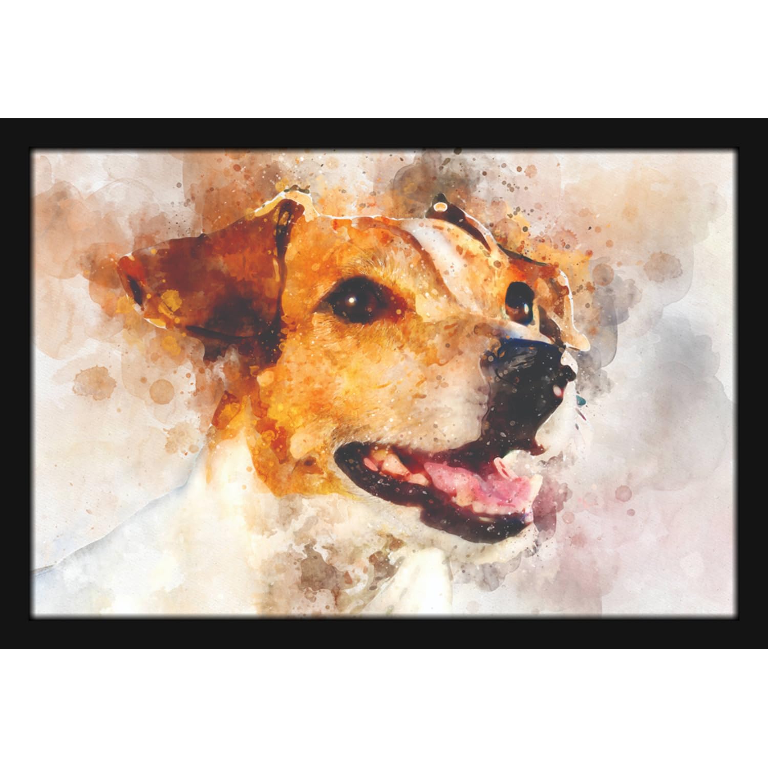 Mad Masters Dog Pet Animal Painting Aesthetic Hanging Photo Frame Decorative Item Home Decoration and Wall Decor for Living Room and Bedroom (MM 1534, 8x12 Inch, Paper, With Plexi Glass)
