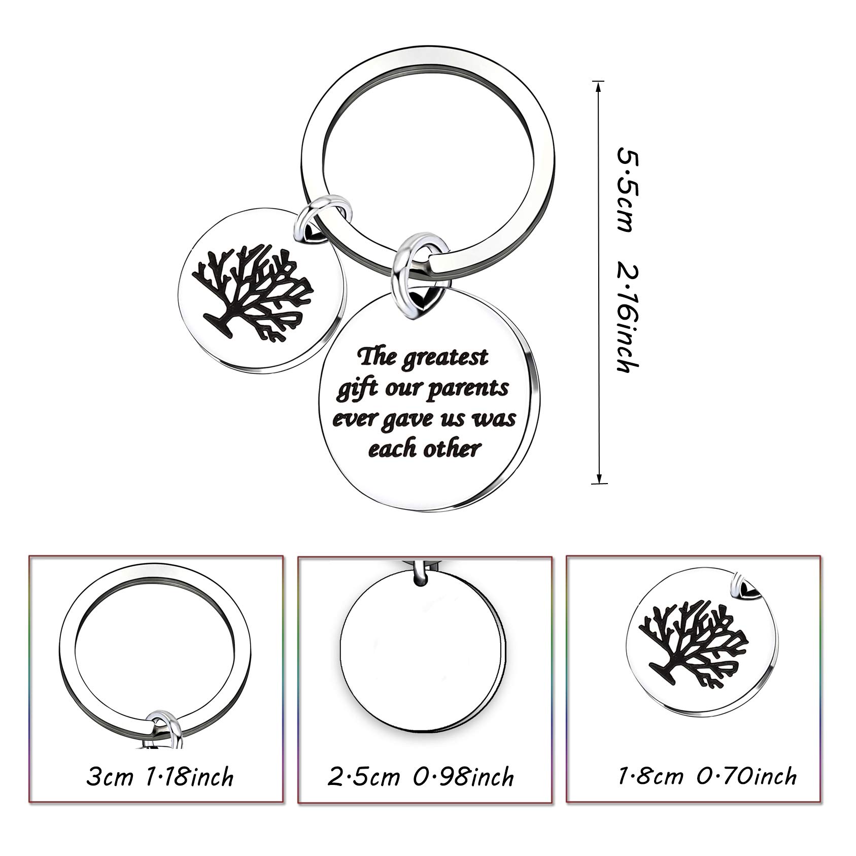 lauhonmin Sister Brother Gifts Key Chain for Daughter Son Family Tree - The greatest gift our parents ever gave us was each other