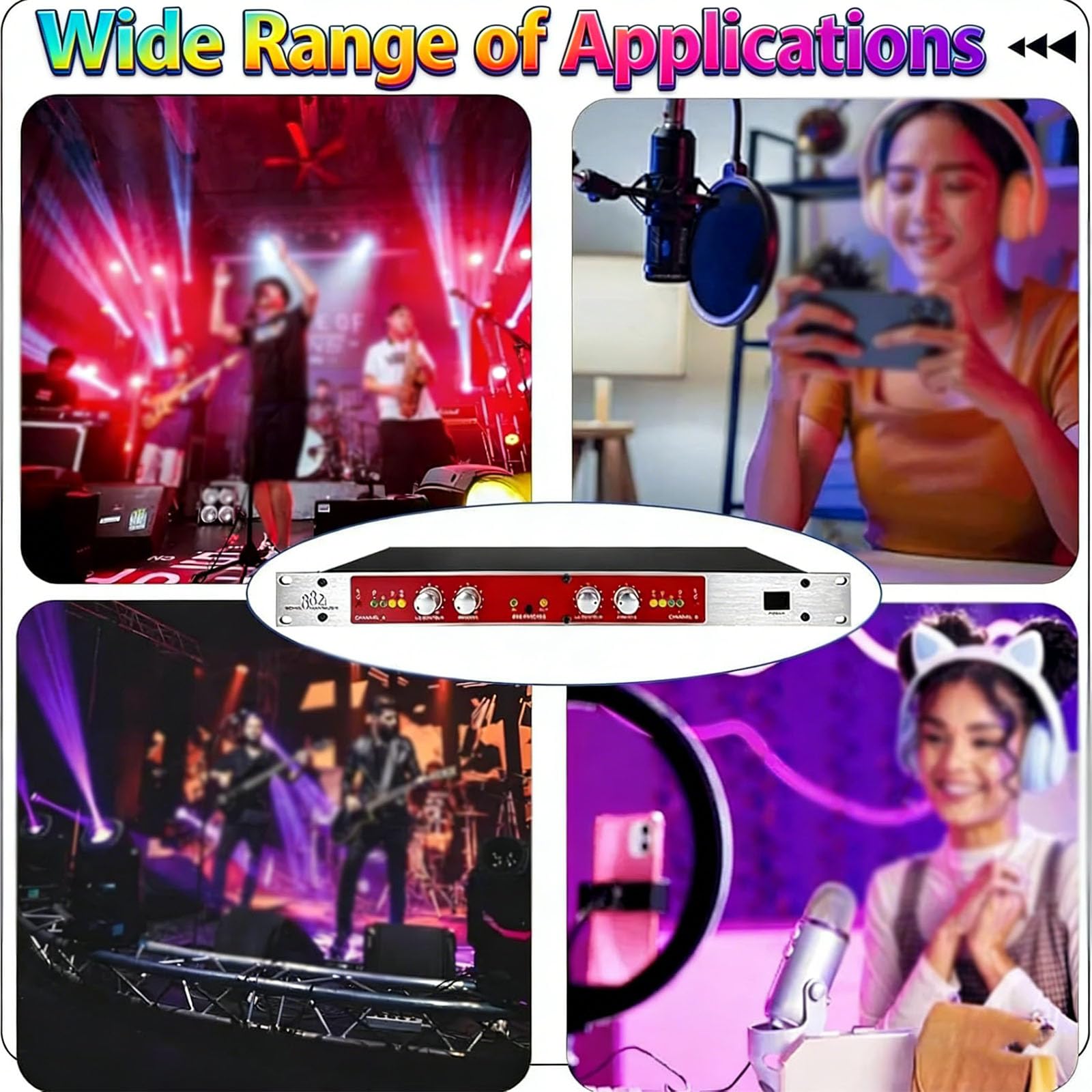 Procesador de audio, potenciador de sonido profesional, procesador Withkaraoke, excitador y maximizador, controlador de audio para casa, karaoke, escenario, rendimiento, sistema de sonido