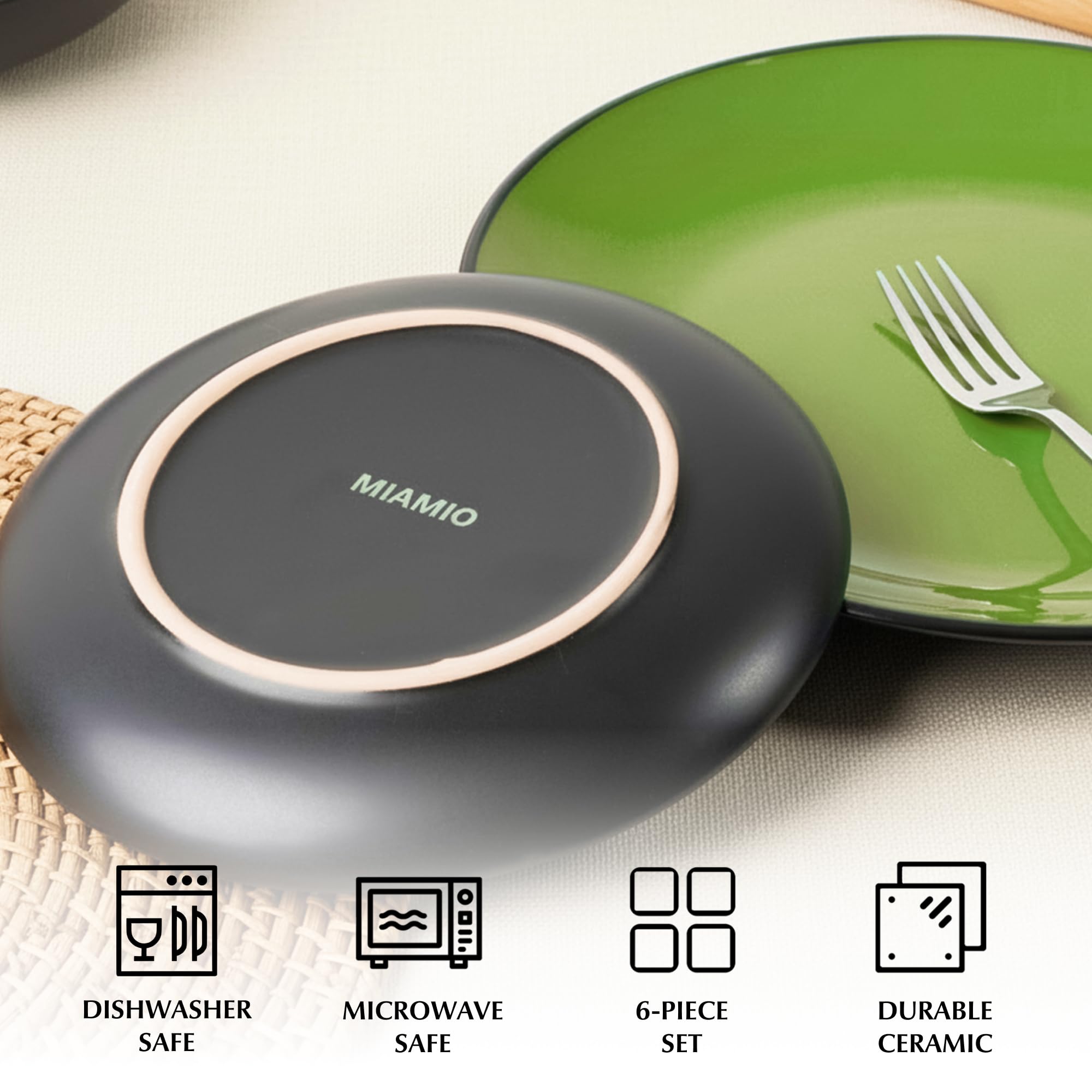 Amazon.com: MIAMIO – Plate Set Ceramic/Dinner Plates Set of 6 - Le