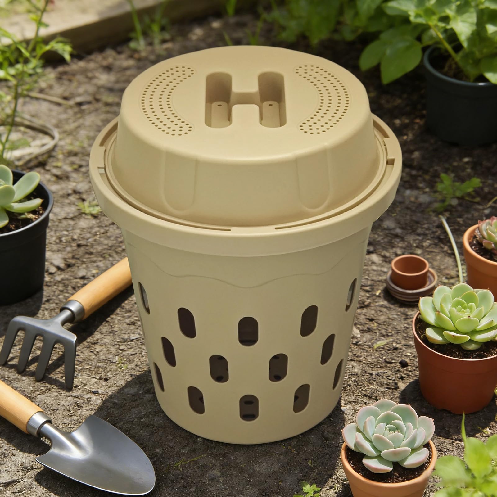 Compostiera per vermi interrati, attrezzature da esterno con fori | Letti da giardino compostiera per vermi - per cortile letto rialzato orto orto orto vivaio parco principianti giardinieri