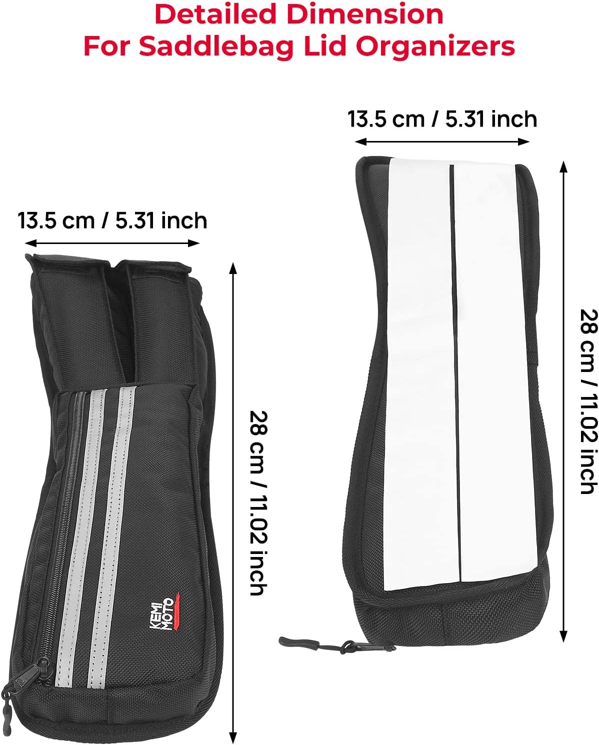 KEMIMOTO Saddlebag Lid Organizers 2 Pack Compatible with 2014-2023 Touring Street Glide Road Glide 2014-2024 Road King FLT FLH Black