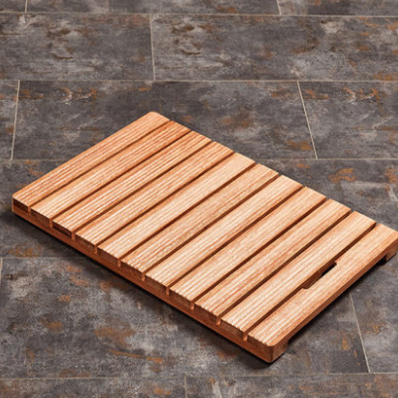 Tarima de Ducha, Alfombrilla de Ducha Clásica,Pedal Suelo Estera,Estera Antideslizante,Tarima de Madera,para Uso en Interiores o Exteriores (100x65cm/39x25.6in)