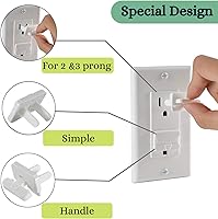 Vista 4 de Bates - Fundas para enchufes a prueba de bebés, paquete de 15, 2 puntas, fundas para enchufes a prueba de niños