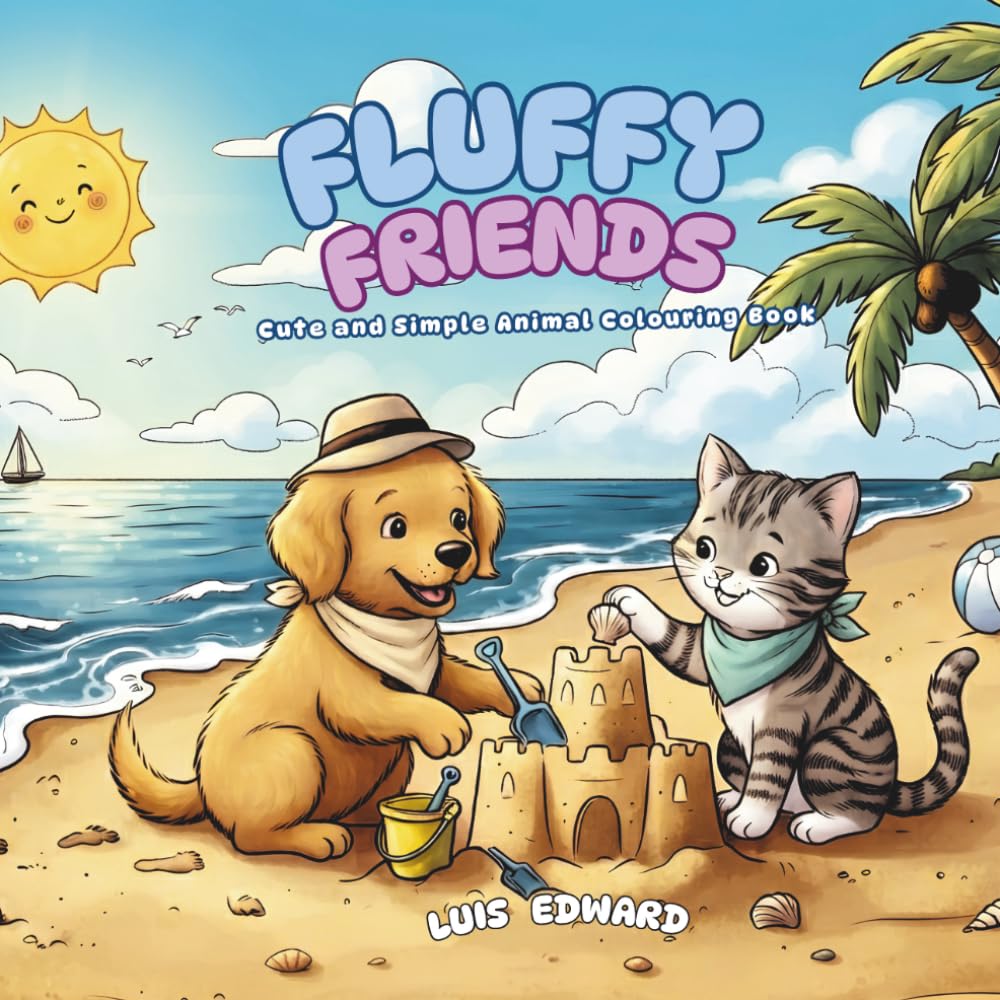 Fluffy Friends: Cute and Simple Animal Coloring Book