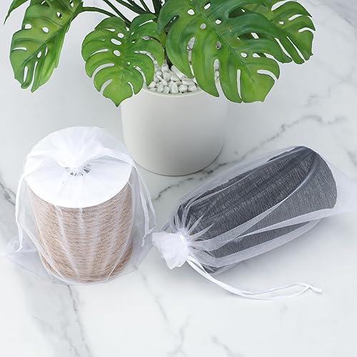 Miniatura 5 de Anwyll Bolsas de organza blanca, bolsas transparentes de 7 x 9 pulgadas con cordón, 50 bolsas de regalo de joyería, bolsas de malla con cordón,