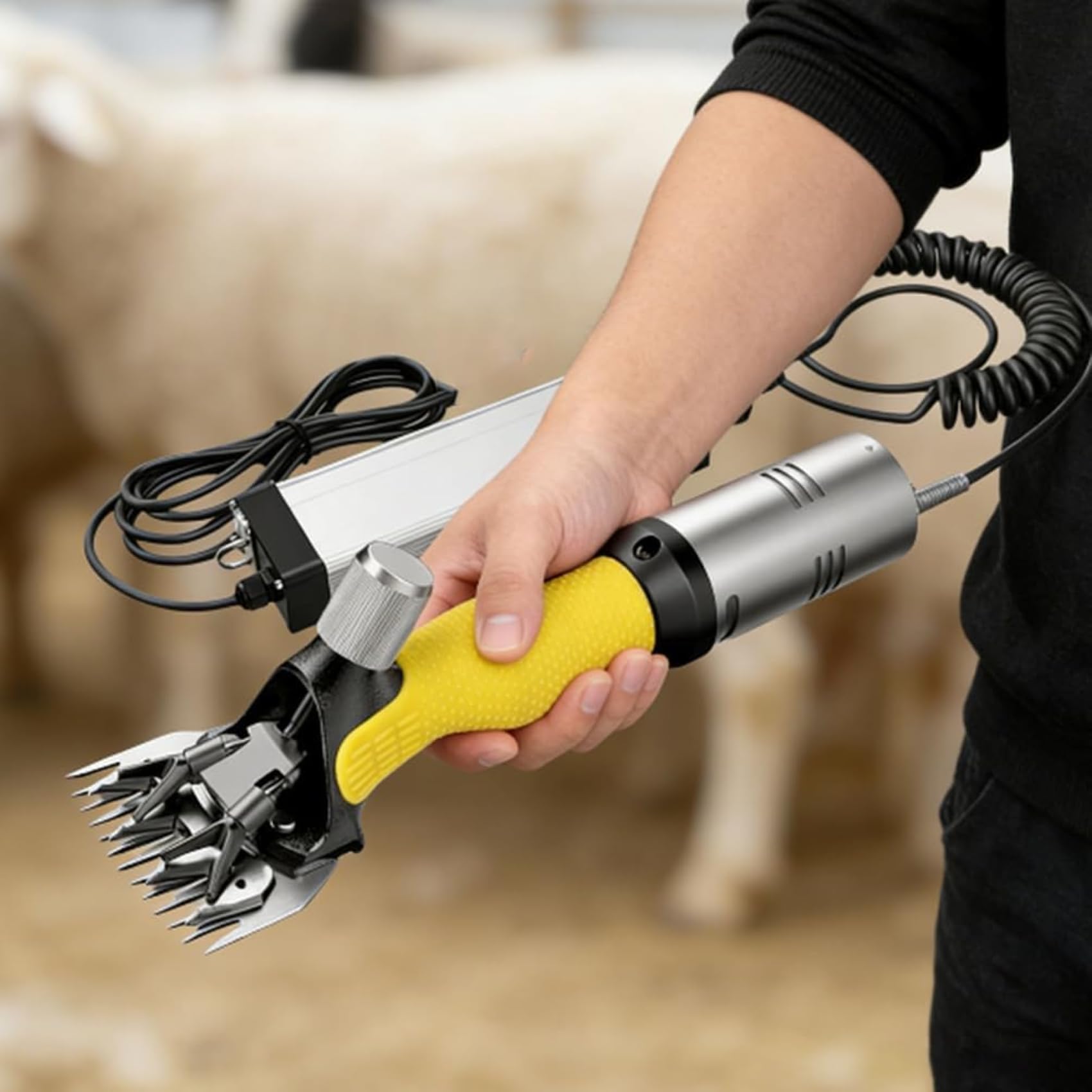 Tosatrice Elettrica Per Pecore 1300W, 3700RPM Tosatrice Per Bestiame Con Motore In Rame, Velocità Variabile, Macchina Da Tosatura 13 Denti Per Pecore Capre Uso Agricolo green