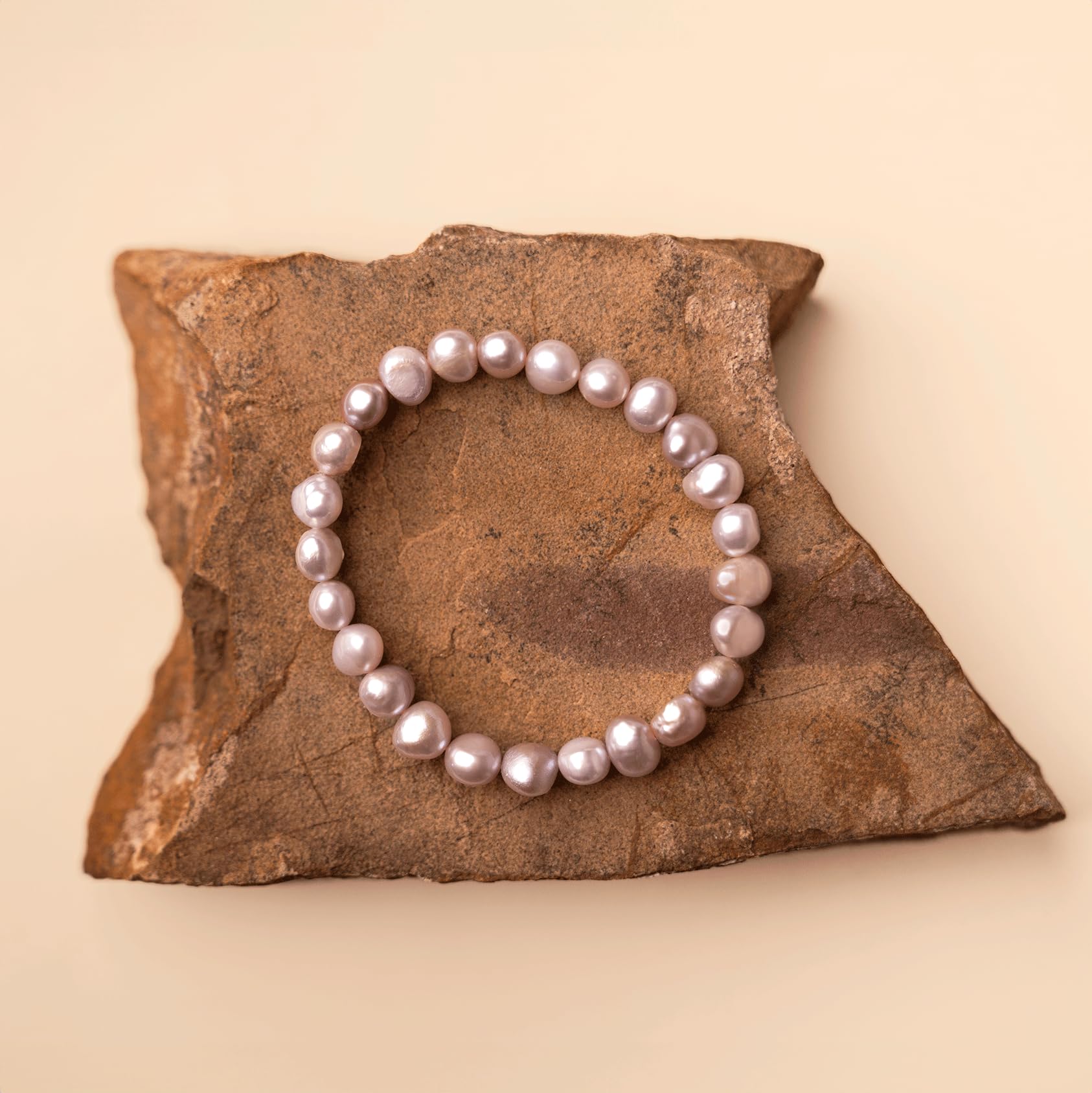 Secret & You Bracciale Donna Perle Coltivate d'Acqua Dolce Barocche 8-9 mm Bianche o colorate | Elastico 18 cm