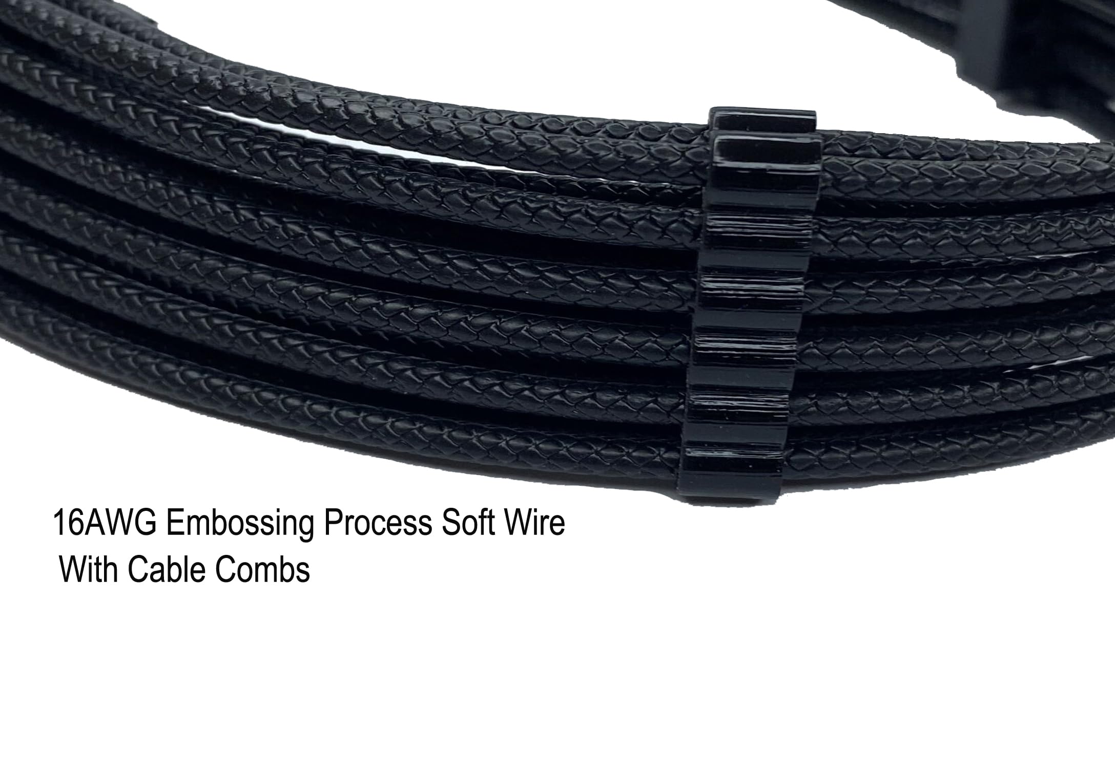 Pojedynczy kabel PCIe do zasilacza Corsair, proces wytłaczania, kable PCIe (podwójne złącze 6+2-pinowe), czarny