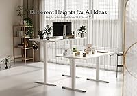 Vista 4 de Claiks Escritorio Eléctrico de Pie Ajustable, Escritorio de Altura Ajustable para Sentarse y Pararse, Escritorio de Oficina en Casa de 55x24 Blanco