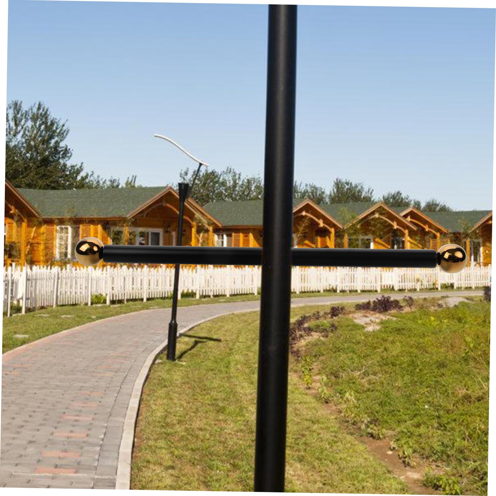 TOBBOMEY Flag Holder Rod Aluminum Alloy Arm Handle Replacement Cross Handle for Lamp Post Outdoor Yard Supply Steel Lamp Post Arm Rest