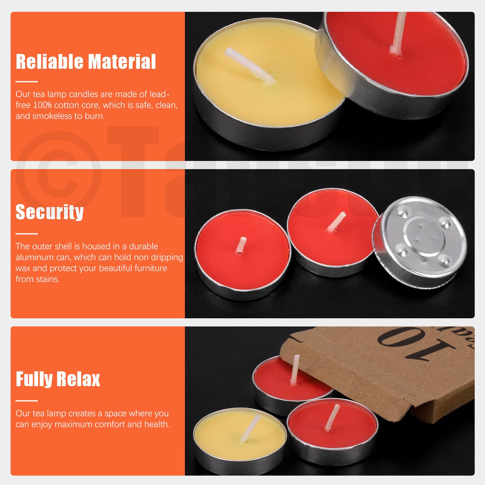 Tanstic 70Pcs Tea Lights Candles, 7 Colors Tealight Candles Aluminum Cup, Tea Cup Candles Bulk - Image 3