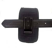 Vista 4 de Funda de lona vertical con clip para cinturón y trabillas para cinturón para Kyocera Dura XE Epic Flip Phone