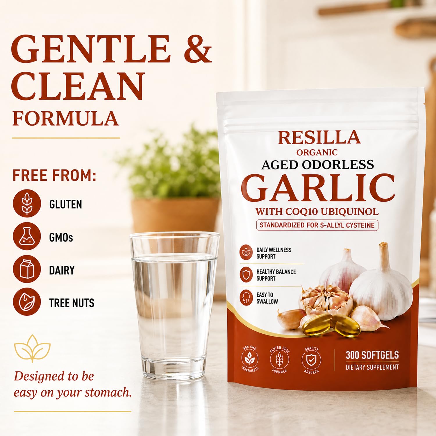Aged Odorless Garlic, Organic Garlic Extract with CoQ10 Ubiquinol, Immune Support, Non-GMO, Gluten Free, 300 Softgels — Amazon image 5