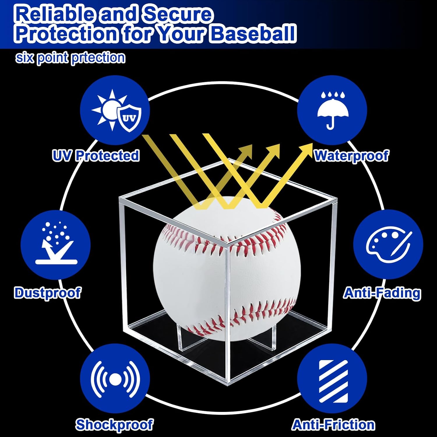 3 Pack Baseball Case Display, UV Protected Acrylic Baseball Holder Display Case for Official Size Ball, Clear Acrylic Memorabilia Autograph Square Cube - Image 4