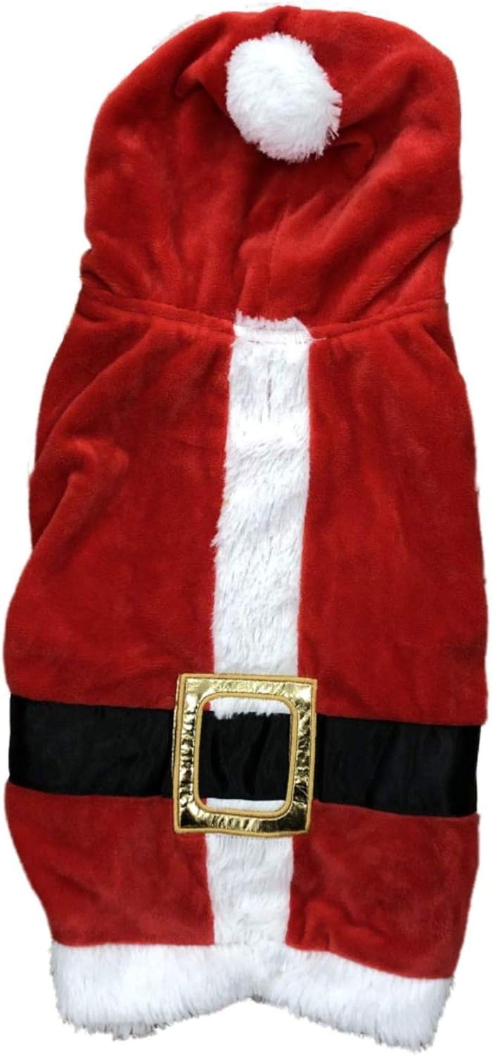 Friends Forever Christmas Santa Clause Dog Pet Holiday Apparel Fleece (Medium 12-14 inches)