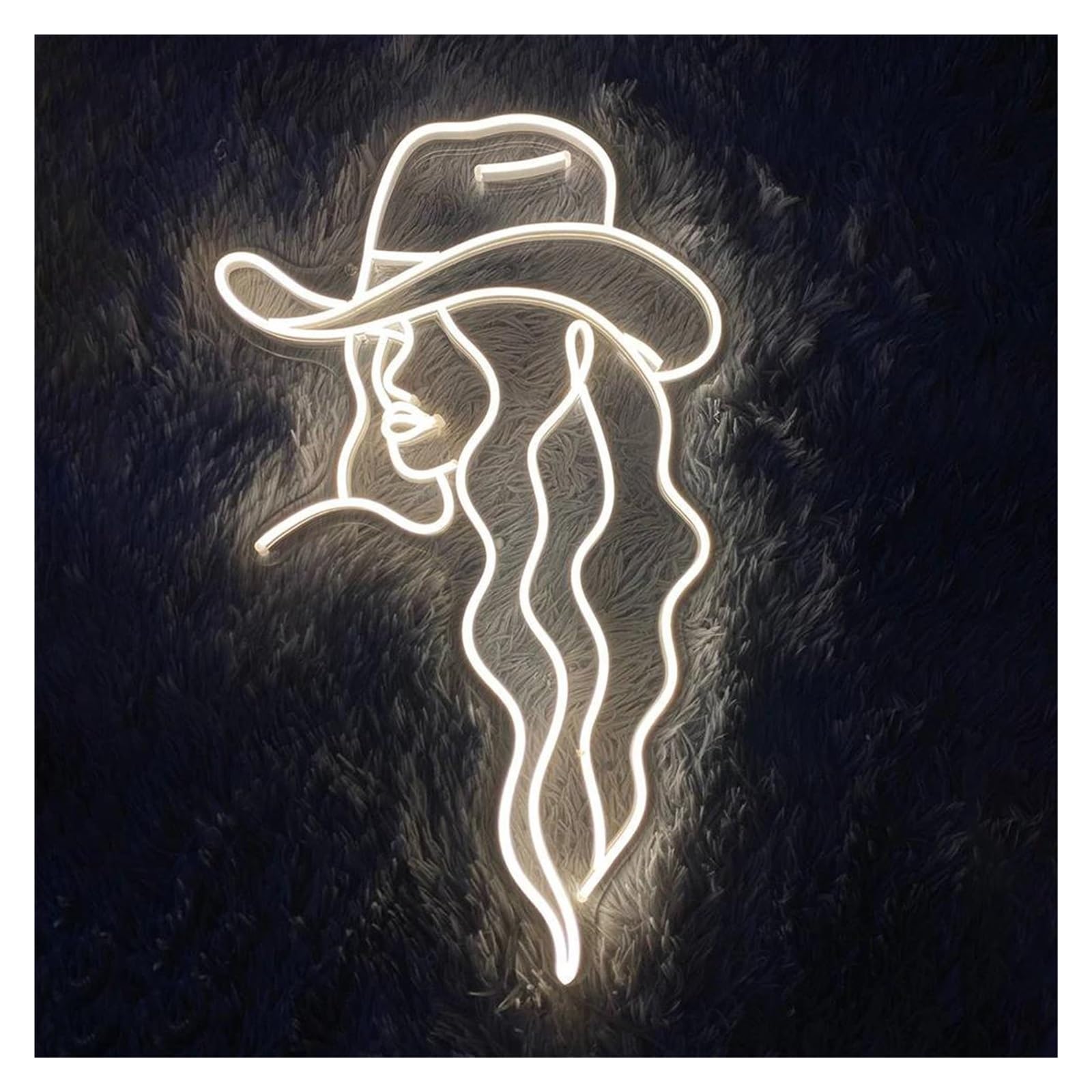 SHOUXI Sign Lamp Cowgirl Neon Light Sign for Bedroom Room Home Bar Party Birthday Wall Decoration 50cm(D)