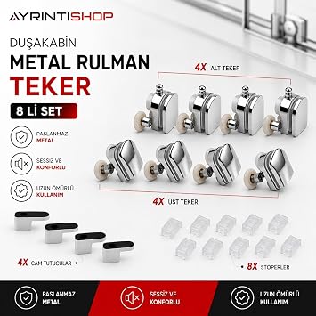 Ayr nt shop Du akabin Metal Rulman L x Tekerlek 8li Set 22 mm