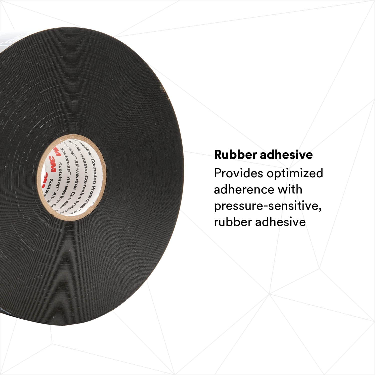 3M Scotchrap Vinyl Corrosion Protection Tape 51 Easy Application PVC Backing Rubber Adhesive Printed Black 20 mil 2 in x 100 ft 1 Roll product thumbnail 3