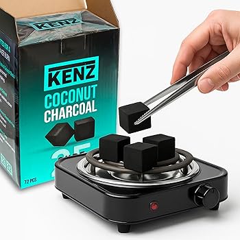 Amazon.com: KENZ Charcoal Cubes, 25mm Low Ash Coconut Charcoal