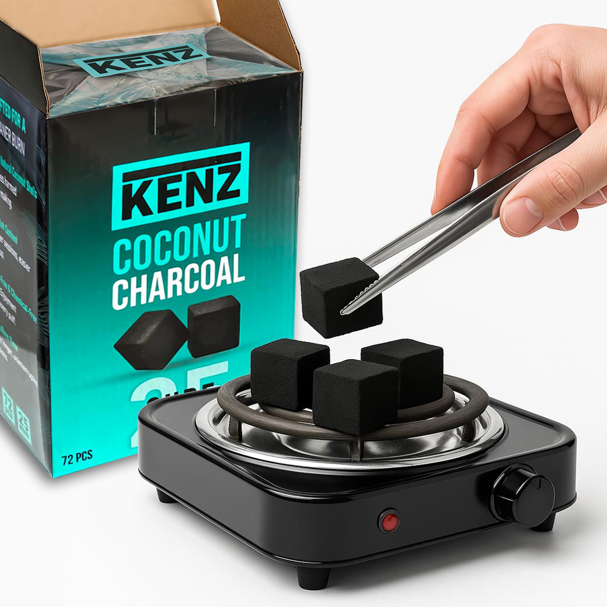 Amazon.com: KENZ Coconut Charcoal Cubes 25 mm — 100% Natural, Low