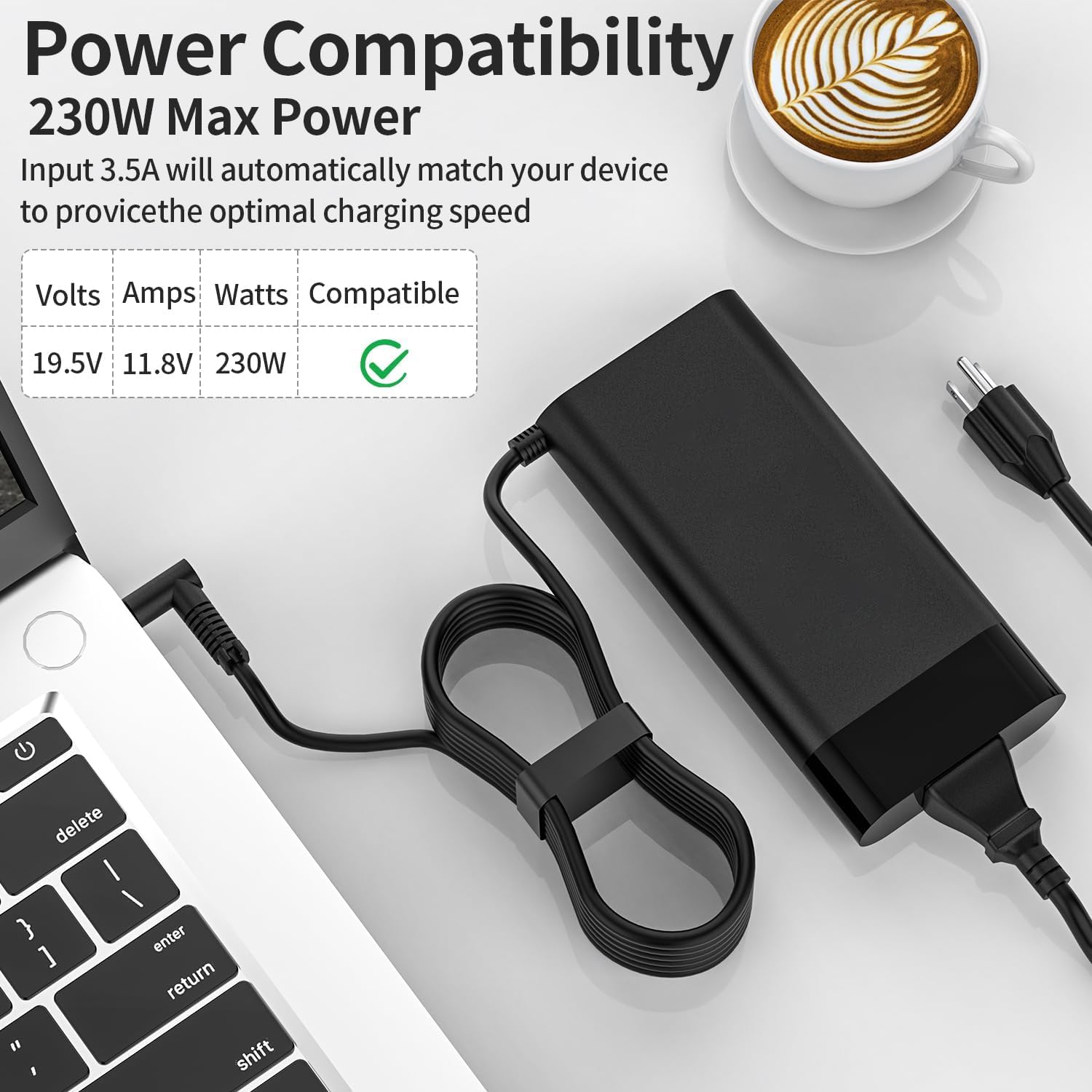 New 230W M41303-001 M85389-001 M85389-003 Charger Compatible with HP Omen 15 16 17 M35733-001 TPN-LA10 TPN-DA12 19.5V 11.8A Zbook Gaming Laptop Power Supply Adapter Blue tip Supports Fast Charging