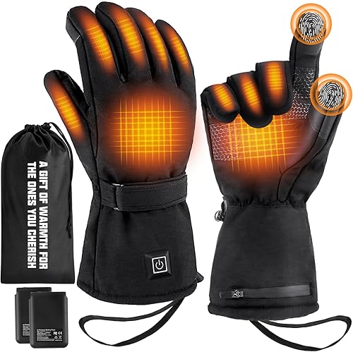 Miniatura 8 de Guantes térmicos para hombres y mujeres, guantes térmicos recargables con calefacción impermeable para motocicleta de invierno, guantes cálidos con