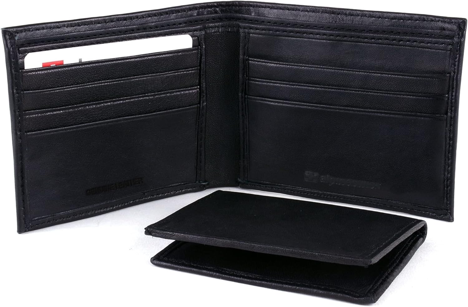 Alpine Swiss Mens Passcase Bifold Wallet Genuine Leather Comes in Gift Bag - Image 3