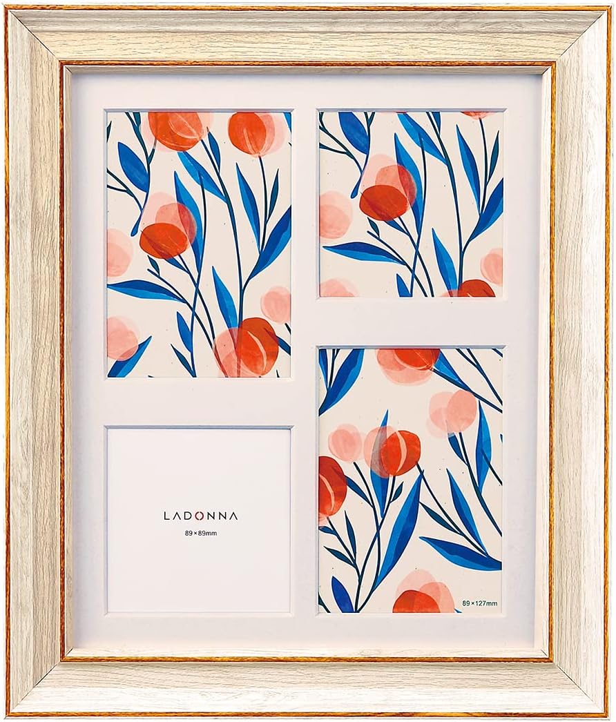 LADONNA SF07-40-WH Photo Frame, 4 Sides, White