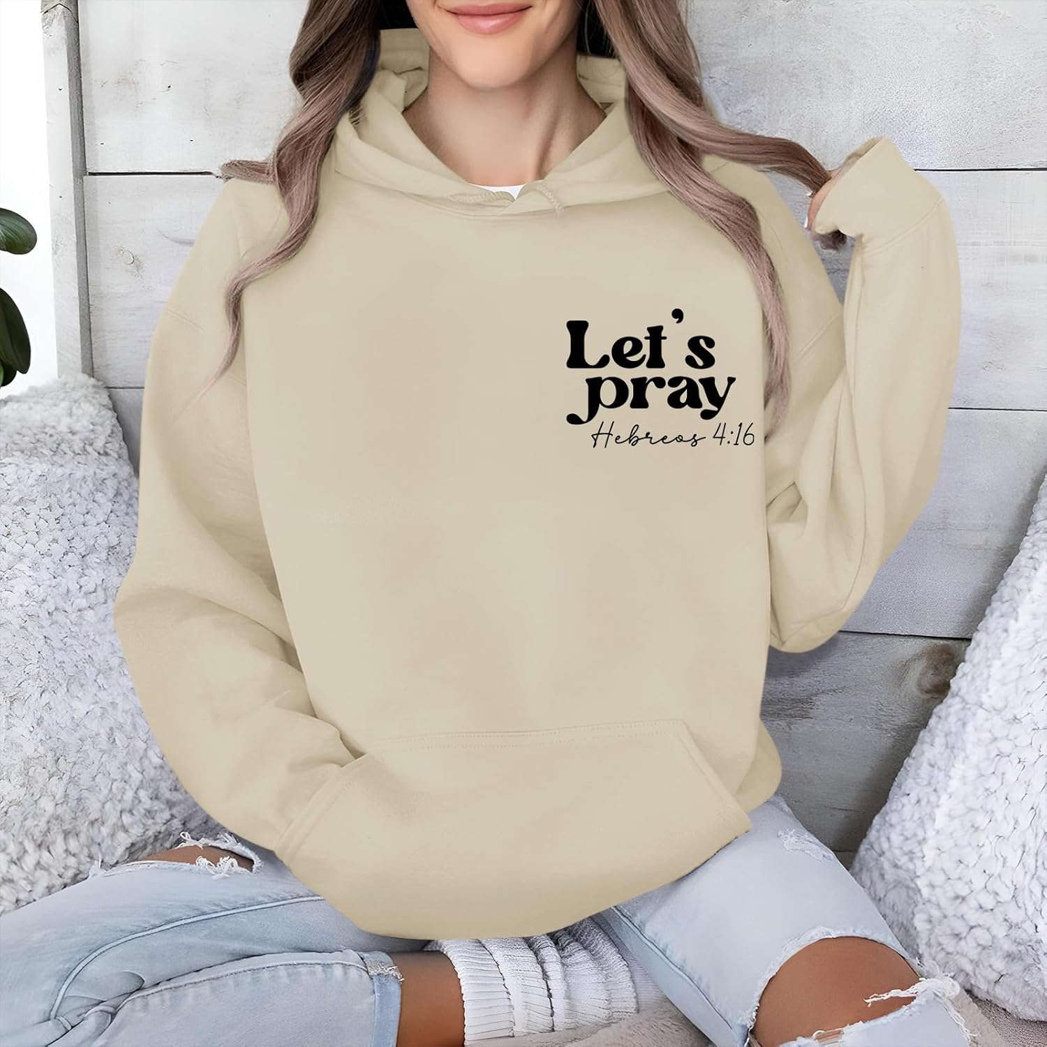 KEEVICI Christian Faith God Hoodies for Women Jesus Bible Verse Religious Hoodie Graphic Sweatshirts Inspirational Pullover - Image 4