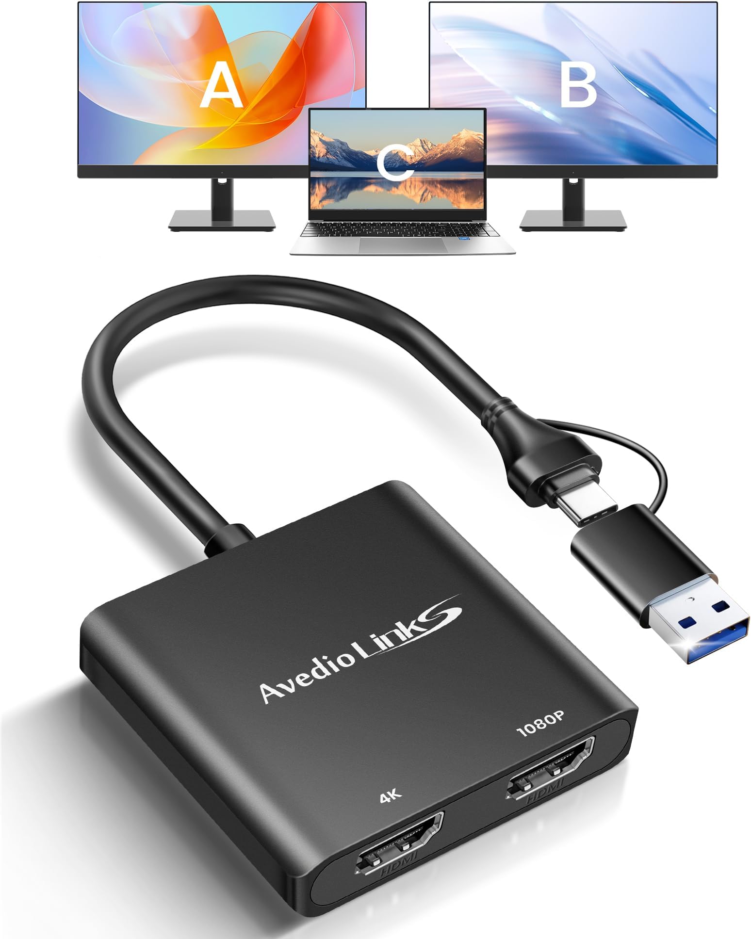Mac M2 Wavlink USB-C To Dual 4k HDMI MST Adapter, Thunderbolt