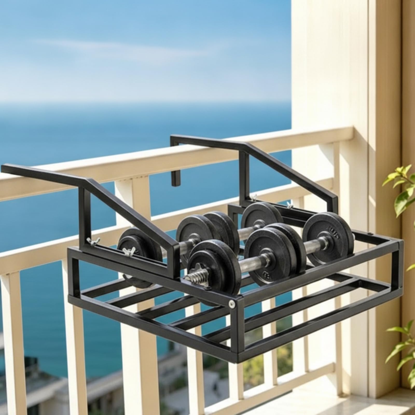 Stendino da Ringhiera Salvaspazio Scaffale da Balcone Antiruggine Portavasi Ringhiera per Famiglie, Terrazzo