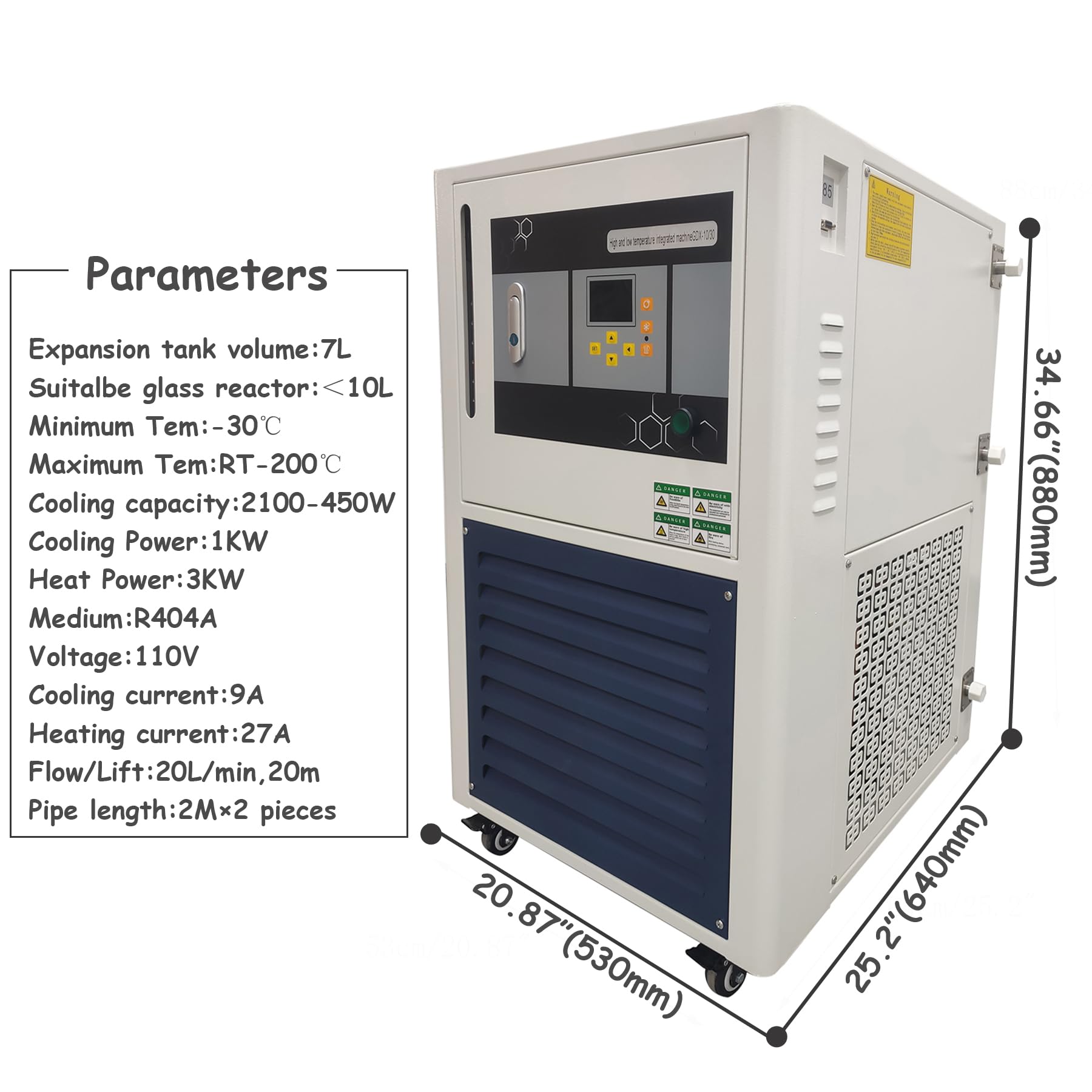 INTSUPERMAI Laboratory Chiller Circulator -30?-200? High and Low Temperature Cooling Liquid Circulator Pump Chiller with 7L Capacity LCD Display for Laboratory Water Bath Recirculating Water